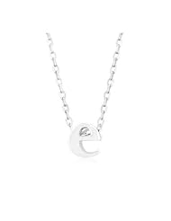 Silvertone Initial E Pendant Necklace