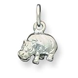 Sterling Silver Hippo Charm with 20 inch Sterling Silver Chain