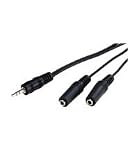 Produkt-Bild: Audio Klinke Y Kabel 3,5mm Klinken-Stecker Stereo an 2 x 3,5 mm Klinken Buchse Stereo Kupplung Adapter mit ca 20cm