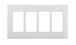 Leviton Renu REWP4-WW Four-Gang Screwless Snap-On Wallplate, White on White