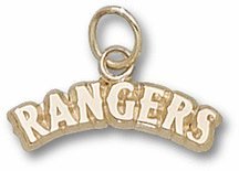Texas Rangers 14K Gold Arched ''RANGERS'' 3/16'' Pendant