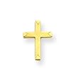 14k Brushed Finish Cross Earrings