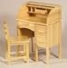 JR Roll-Top Desk and Chair Set (Light Oak finish)
