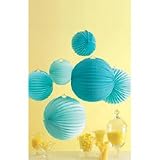 Blue Accordion Lanterns 6 pc Party Decoration Martha Stewart Celebrate