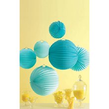 Blue Accordion Lanterns 6 pc Party Decoration Martha Stewart Celebrate