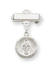 Sterling Silver Miraculous Medal Pin