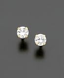 Children's 14k Gold Cubic Zirconia Stud