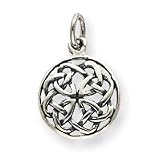 Sterling Silver Antiqued Celtic Knot Charm - 5/8" Dia. - JewelryWeb