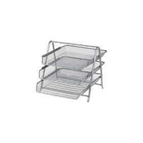 Pro Range Silver Wire Mesh 3 Tier Desk Letter Trays