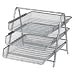Pro Range Silver Wire Mesh 3 Tier Desk Letter Trays