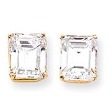14k 12x10mm Emerald Cut Cubic Zirconia earring XE70CZ
