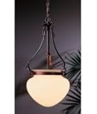 Hubbardton Forge 12-1025-05-H95 Acharn 1 Light Foyer Lantern in Bronze with Stone glass