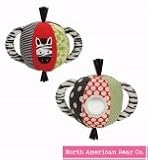 North American Bear Tickly Toy Zebra Activity Ball, Black/White