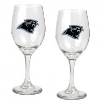 Carolina Panthers NFL 2pc Wine Glass Set - Primary Logo