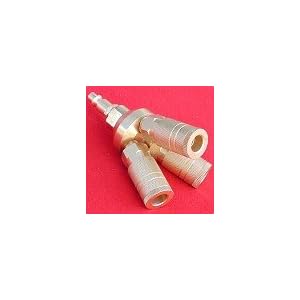 ALL SOLID BRASS UNIVERSAL QUICK CONNECT 3-WAY AIR TOOL / HOSE COUPLER / MANIFOLD