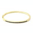 Gold Brass with Montana Swarovski Crystal Bangle, Weight: 17.80gm Gold Brass with Montana Swarovski Crystal Bangle, Weight: 17.80gm