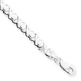 Sterling Silver X and O Stampato Necklace - 16 Inch