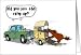truck and horse trailer cartoon Card