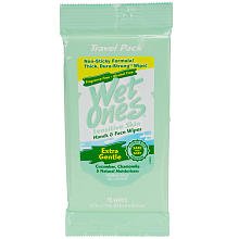 Wet Ones Moist Towelette For Sensitive Skin, Travel Pack, 15-Count