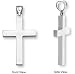 Plain 14K White Gold Women's Cross Pendant