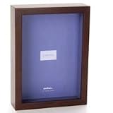 Swing Chroma, Wood Shadow Box Picture Frame for a 5 x 7 Photograph, Color: Walnut with Purple Interior