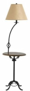 Wrought Iron Wood Tray Table Floor Lamp On Sale