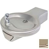 Barrier Free Fountain, Single Station, Sculpted Bowl, Brass Bubbler, Stainless Steel, Gold