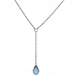 Light Blue Drop Briolette Silver CZ Y Necklace