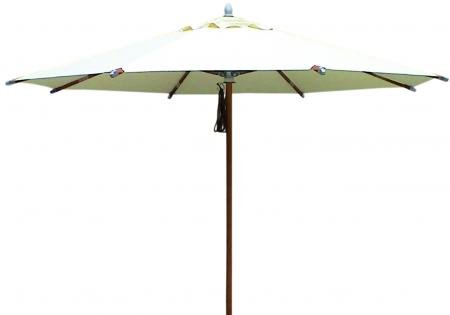 MBM 66.00.0038 Schirm Sunrise 3.3 m rund Uni, natur, Scotchguard-Bespannung, Holzstamm Durchmesser 48 mm