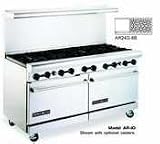 American Range ARR6062GDISS 60 Pro-Style Gas Range with Sealed Burners, Flame Sensing Reignition, 4.8 cu. ft. Innovection Convection Ovens and Infrared Broiler (Actual Image Not Shown): 6 Burners & 24 Griddle