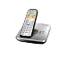 Siemens Gigaset AS285 DECT Schnurlostelefon mit Anrufbeantworter, beleuchtetes Display und Tastatur, schwarz/ silber