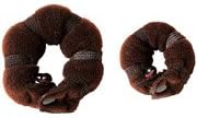 Original Hot Buns Hair Bun SET - 1 Large & 1 Small SET - Color: Dark (For Brown, Black Hair)