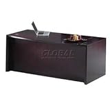 Mahogany on Walnut Veneer Mayline Corsica 72 Bow Front Wood Credenza Desk