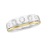 14K Two-Tone Gold Diamond Man's Wedding Band
