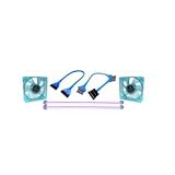 Cables Unlimited MSC-UVKIT-B UV Reactive MOD Kit Includes Light Fans Floppy and ATA133 Cable (Blue)