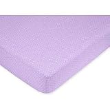 Mod Dots Purple and Brown Fitted Crib Sheet for Baby and Toddler Bedding Sets by JoJo - Mini Dot