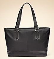 Leather Double Handle Contrast Stitch Shopper Bag
