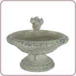 4TE00040 Landhaus Vintage Vogeltraenke Wasserschale Steinguss 32 x 23 cm
