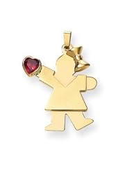 Genuine IceCarats Designer Jewelry Gift 14K Girl With Cz January Birthstone Charm