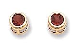 14k 4mm Bezel January/ Garnet Post Earrings XBE1