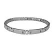 Stainless Steel Polished Bracelet with Cubic Zirconia - 8'' long