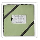 Swaddle Designs Ultimate Receiving Blanket-Lime with Brown Trim