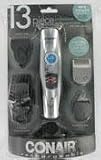 Conair 12 Piece Rechargeable Beard and Mustache Professional Multi Use Trimmer, Silver and Black