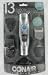 Conair 12 Piece Rechargeable Beard and Mustache Professional Multi Use Trimmer, Silver and Black