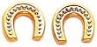 14K Two Tone Gold Horseshoe Stud Earrings Jewelry