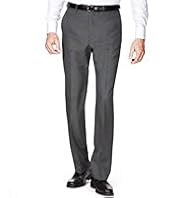 Crease Resistant Flat Front Straight Fit Trousers