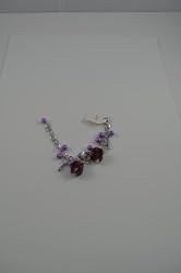 Bracelet clasp murano beads Charms PURPLE