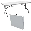 Palm Springs Folding Portable Camping / Party Table 6 Ft White