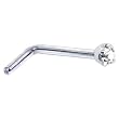 Solid 14KT White Gold 2mm Clear Cubic Zirconia L-Shaped Nose Ring - 18 Gauge