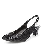 Footglove™ Original Leather Square Toe Sling Back Court Shoes